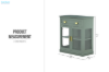 Picture of MIREL 2-Door 1-Drawer Storage Cabinet with LED Lighting (Green)