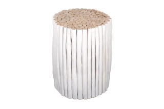 Picture of PPRELUDE Teak Log Round Side Table/Stool - Small Size (38x50)