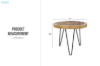 Picture of 659-036 NATURA Round Solid Mungur Wood Side Table with Icy Glass Inlay