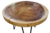 Picture of 659-036 NATURA Round Solid Mungur Wood Side Table with Icy Glass Inlay
