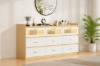 Picture of LUMEO 9-Drawer Dresser/Storage Cabinet with LED Lights (White&Oak)