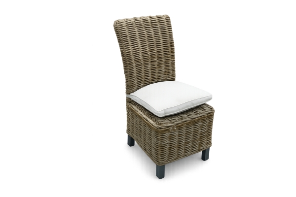 Picture of SAMURAI Acacia Wood Dining Chair with Full Kubu Grey Original Weave