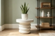 Picture of STRUGLE Mungur Wood Plant Stand (Off White)