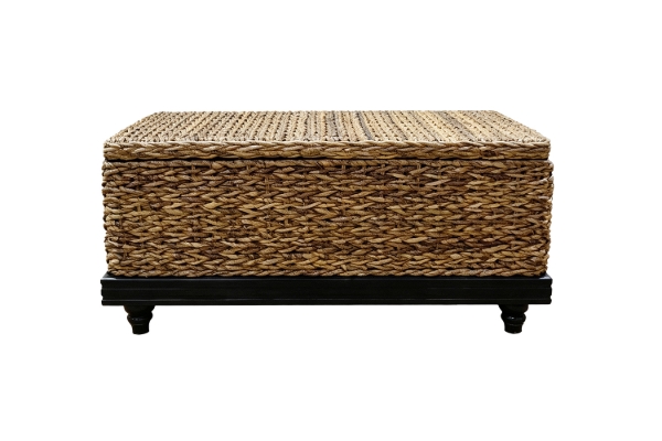 Picture of DALIRIN Acacia Wood Storage Coffee Table/Blanket Box with Celeste Weave