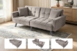 Picture of LUMI Convertible Sofa Bed with Adjustable Split-Back (Grey)