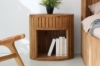 Picture of RILMOND Reclaimed Pine Wood Oval Bedside Table with Open Shelf