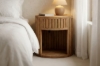 Picture of RILMOND Reclaimed Pine Wood Oval Bedside Table with Open Shelf