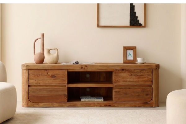 Picture of LUMBER 180 4-Drawer Reclaimed Pine Wood TV Unit