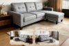 Picture of HAXTON Reversible Linen Fabric Sectional Sofa (Dark Grey)