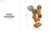 Picture of 650-046 Solid Teak Wood Multi-Step Decorative Sculpture(55cmx73cm)