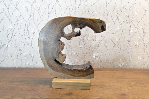 Picture of 650-045 Solid Teak Wood Rustic Decorative Sculpture (25cmx38cm)