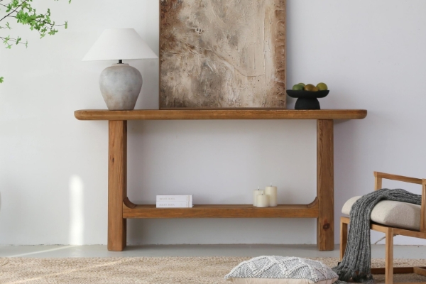 Picture of LUMBER 180 Reclaimed Pine Wood Console Table with Shelf