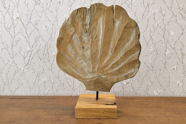 Picture of 650-041 Shell Solid Teak Wood Decorative Sculpture (40cmx50cm)