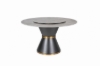 Picture of ORBIT 135 Round Grey Sintered Stone Dining Table with Lazy Susan