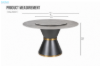Picture of ORBIT 135 Round Grey Sintered Stone Dining Table with Lazy Susan