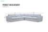 Picture of SPLENDOR Feather-Filled Fabric Modular Corner Sofa (Grey)