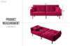 Picture of MILA Convertible Sofa Bed with Adjustable Split-Back (Red)