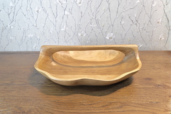 Picture of 650-032 Solid Teak Wood Bowl with Handle (30cmx28cm)