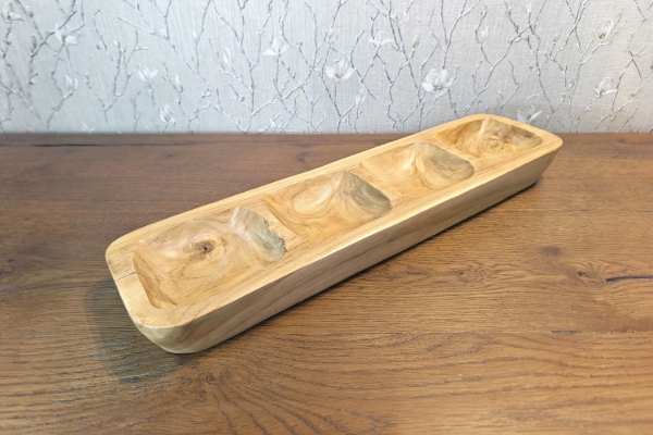 Picture of 650-038 Solid Teak Wood 4-Compartment Bowl (49cmx13cm)