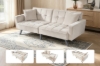 Picture of LUMI Convertible Sofa Bed with Adjustable Split-Back (Beige)