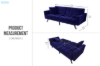 Picture of LUMI Convertible Sofa Bed with Adjustable Split-Back (Blue)