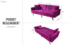Picture of LUMI Convertible Sofa Bed with Adjustable Split-Back (Purple)