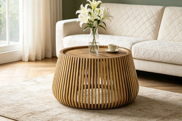 Picture of JILLIAN Mango Wood Round Coffee Table