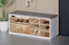Picture of PORTIO Sliding Glass Door Shoe Bench with Ozone & Negative Ion Deodorising Function (White)
