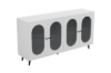 Picture of FIVEN 4-Door Arched Fluted Glass Buffet/Storage Cabinet (White)