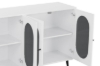Picture of FIVEN 4-Door Arched Fluted Glass Buffet/Storage Cabinet (White)
