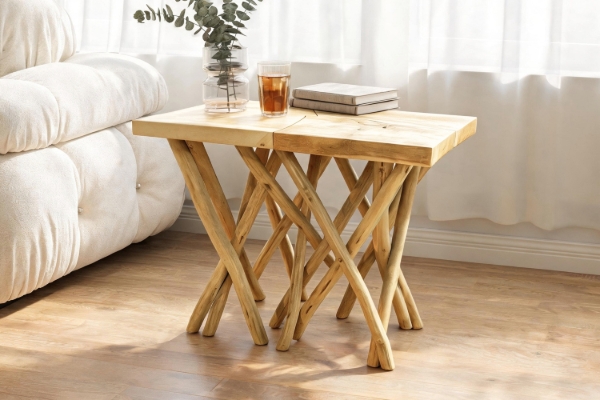 Picture of NATURA Solid Teak Wood Rectangle Side Table
