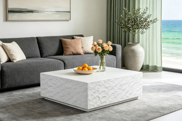 Picture of [FLOOR MODEL CLEARANCE]CORTEN 100 Square Fiberglass Coffee Table