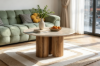 Picture of BLIX Mango Wood D68 Round Coffee Table with Marble Top