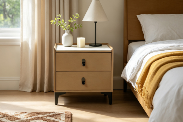 Picture of SHELL DREAM Sintered Stone 2-Drawer Bedside Table